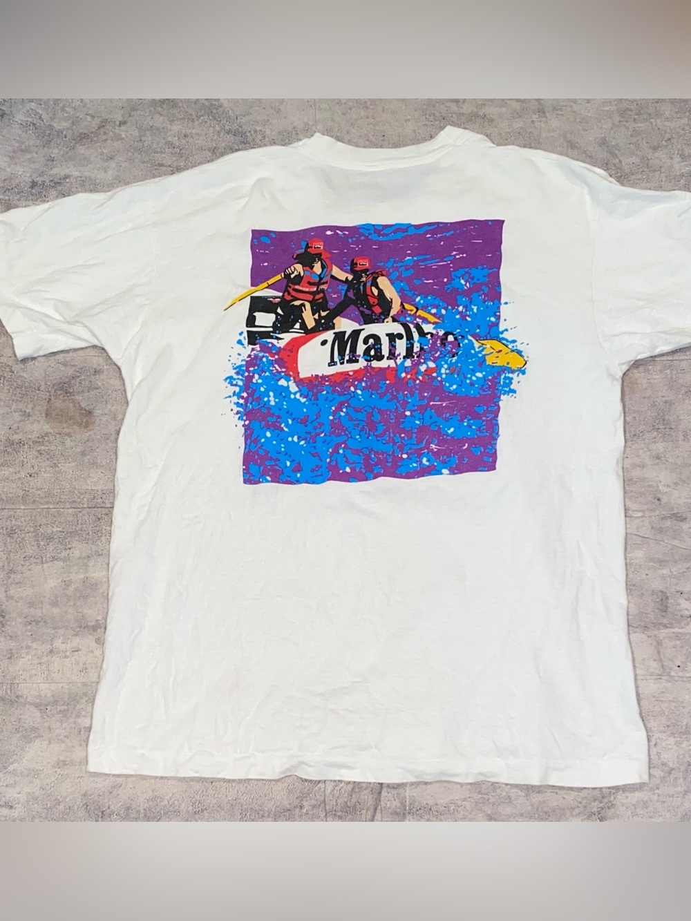 Vintage 90s Marlboro Adventure Team Single Stitch Rafting Short Sleeve Tshirt XL